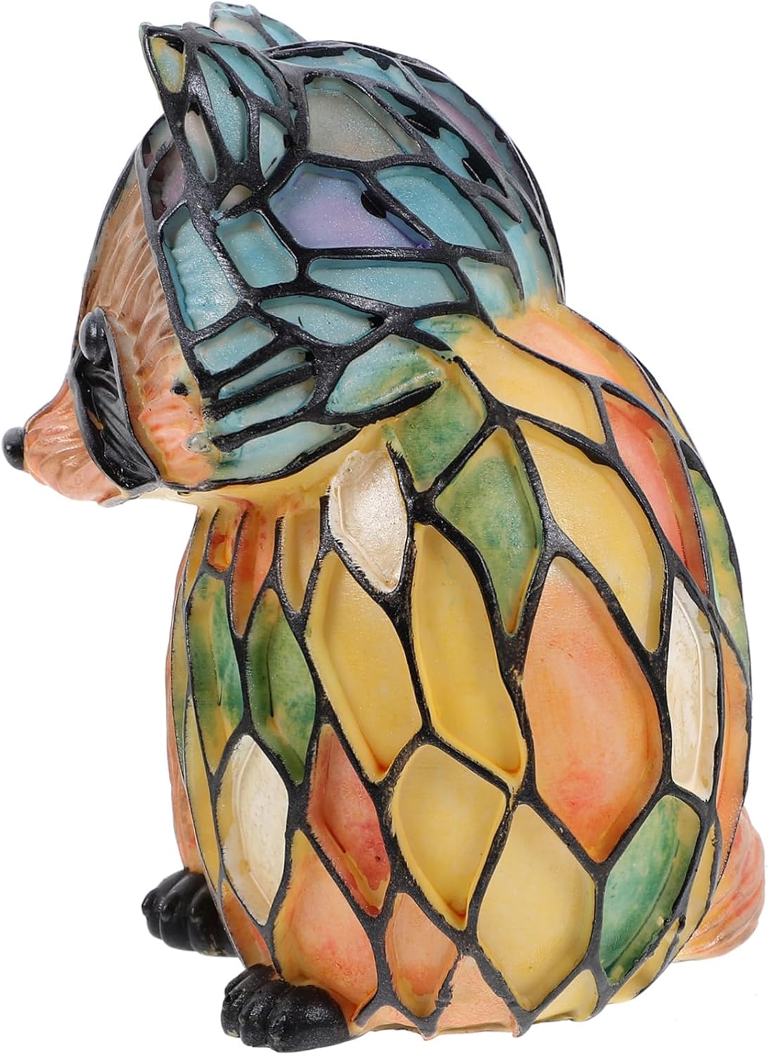 VALICLUD Animal Table Lamp Raccoon Shaped LED Night Light Stained Decorative Desk Lamp for Bedroom and Living Room Whimsical Craft with Angle