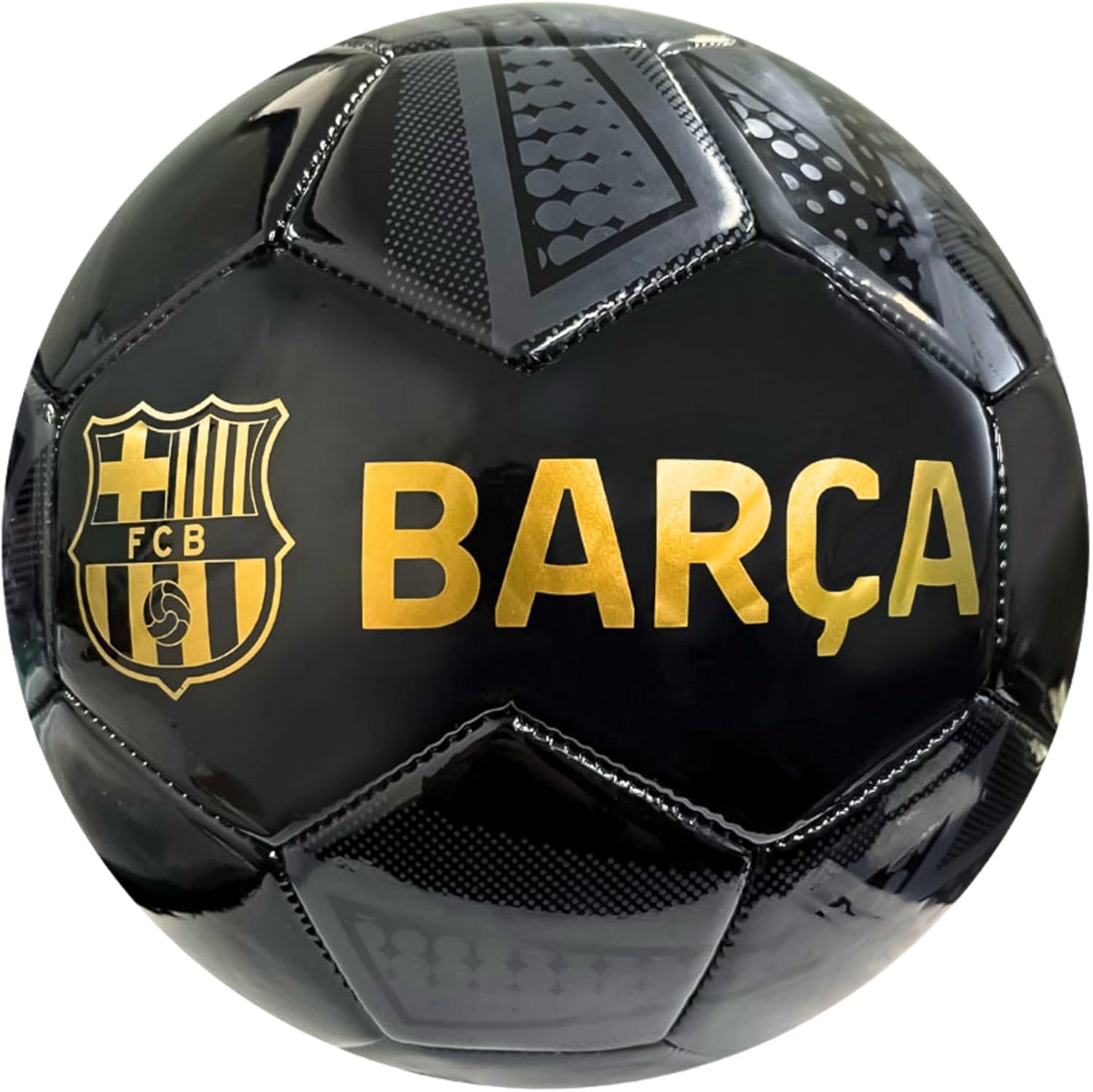 Icon Sports Officially Licensed FC Barcelona, Size 5 Regulation Soccer Ball, Non-Toxic Patterned PVC, Pop Art Black for Adults & Kids