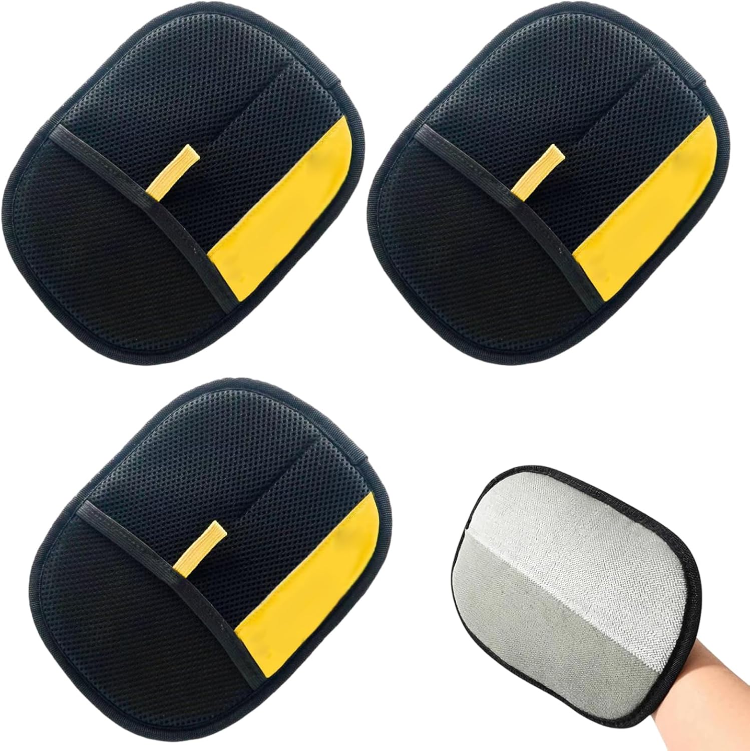 KFSCIP 3Pcs Pet Hair Removal Glove, Static Pet Hair Remover Mitt for Grooming and Bathing, Yellow Pet Hair Removal Gloves for Cats and Dogs