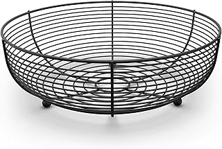 CAXXA Countertop Fruit Bowl, Wire Basket for Fruits, Breads, Vegetables,Snacks, Black