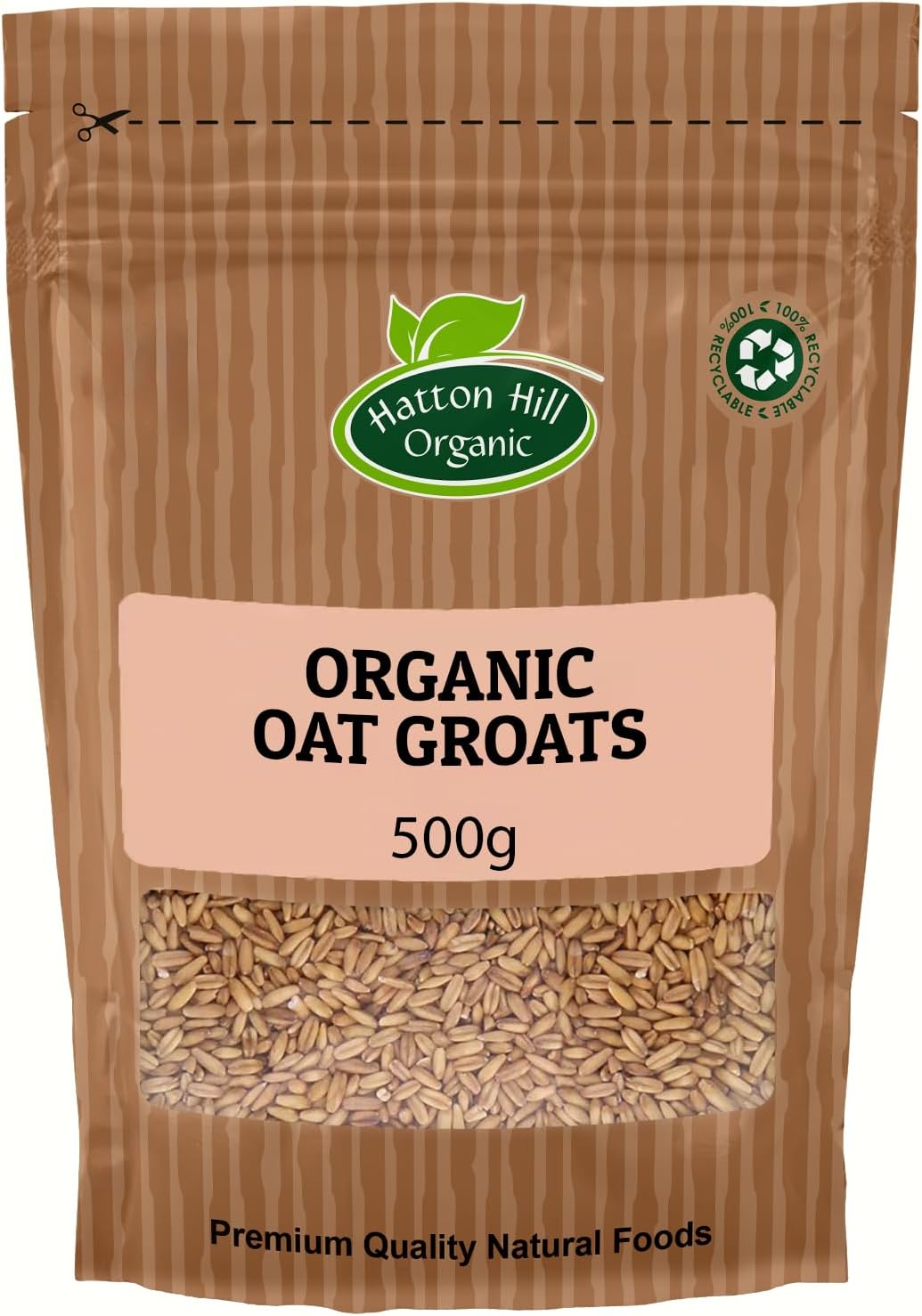 Organic Oat Groats 500g by Hatton Hill Organic | High in Fiber and Protein, Perfect for Cooking and Baking