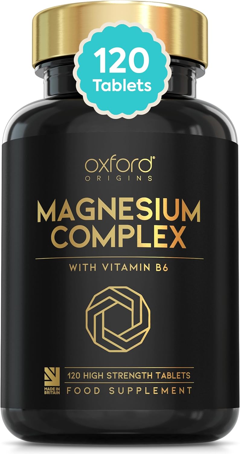 Advanced Magnesium Complex with Vitamin B6 | Made in The UK | Magnesium Supplements for Restless Leg Syndrome Relief, Leg Cramps & Sleep | Mag Citrate, Oxide & VIT B6 | 120 Capsules