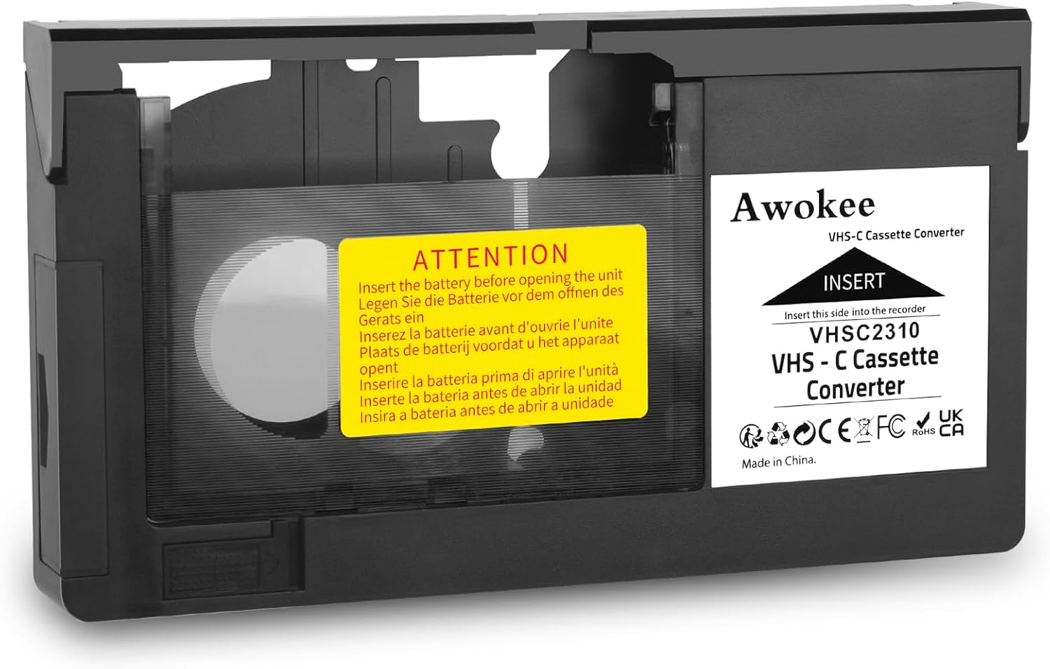 VHS-C Cassette Adapter Compatible with VHS-C SVHS Camcorders JVC RCA Panasonic Motorized VHS Cassette Converter (NOT Compatible with 8mm / MiniDV / Hi8)