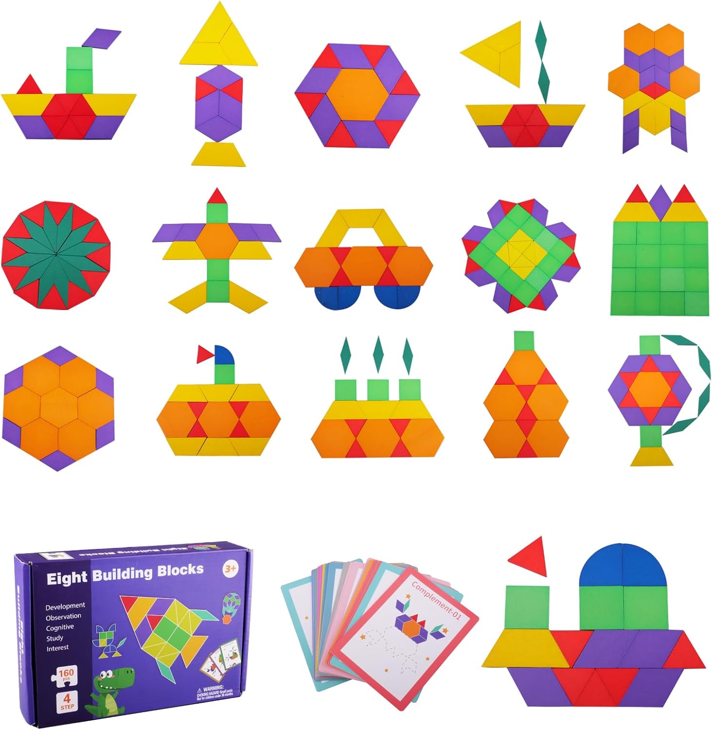 quiodok 30 Pack Tangram Puzzles for Kids Wooden Puzzle for Kids Educational Tangram Set Montessori Educational Learning Toys for 3+ Girls Boys Mini Puzzles Prizes