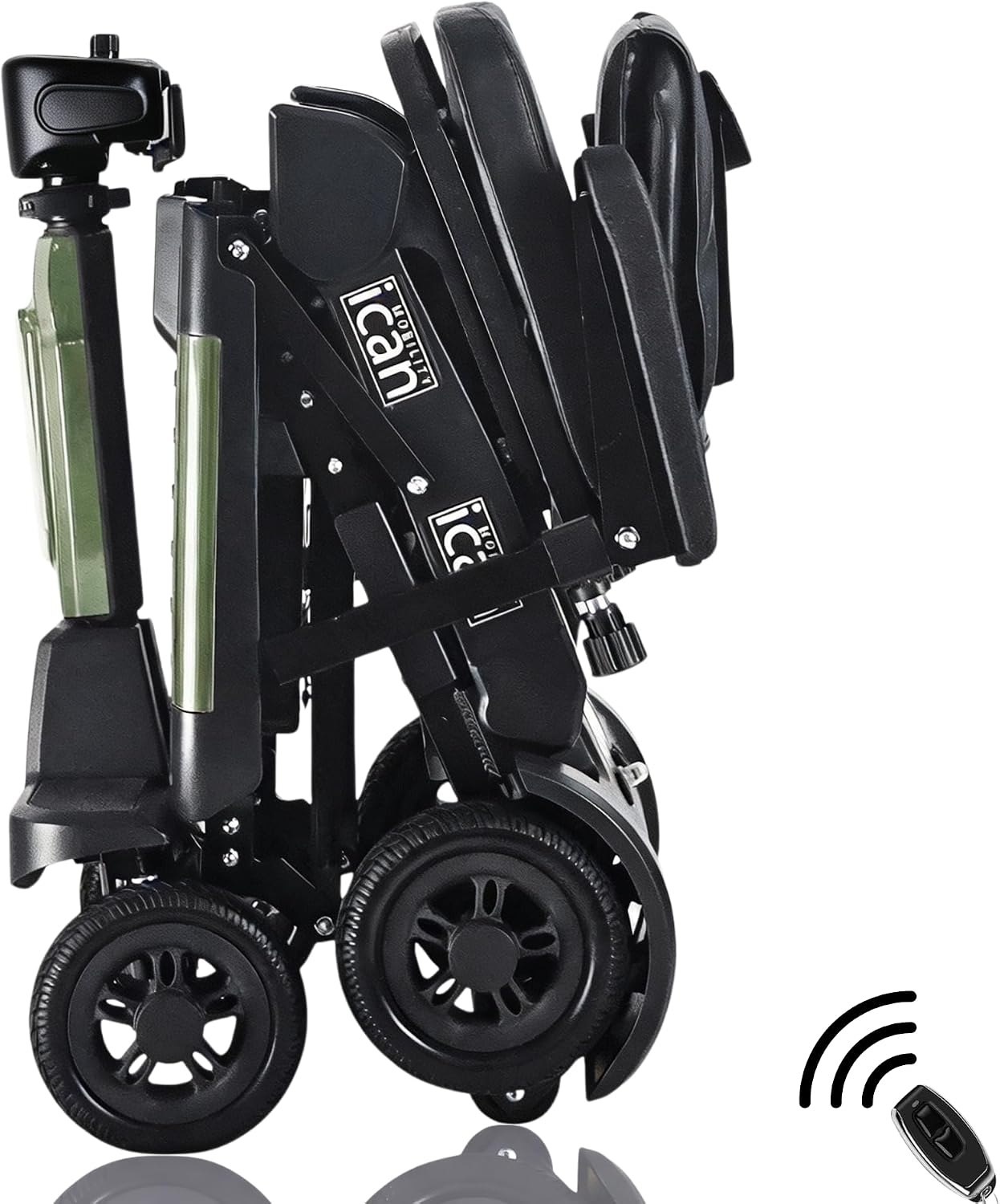 iCan Products EasyFold X-12 2026 Automatic Folding Mobility Scooter – Lightweight 22Kg and Battery, Automatic Fold, Long Range, LED Display – Portable Mobility Scooter, Class 2, UK Regulated (Green)