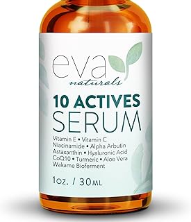 10 Actives Facial Serum (1oz) - Radiance & Tone Enhancing Complex - With Niacinamide, Vitamin C, and Hyaluronic Acid - Hydrating and Brightening Serum for All Skin Types