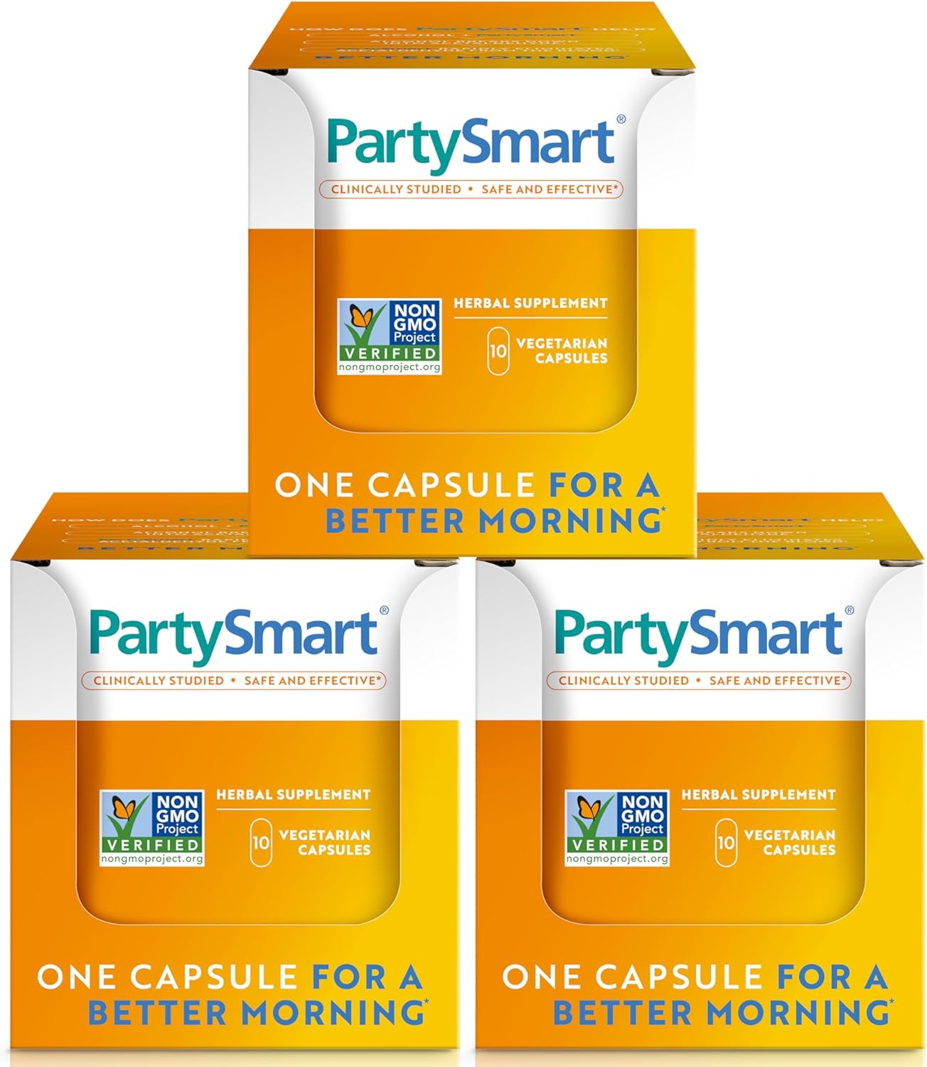 Himalaya PartySmart, One Capsule for a Better Morning After Drinking, Plant Based, Liver Support, Alcohol Breakdown, Clinically Studied, Non-GMO Project Verified, 10 Capsules, 3 Pack