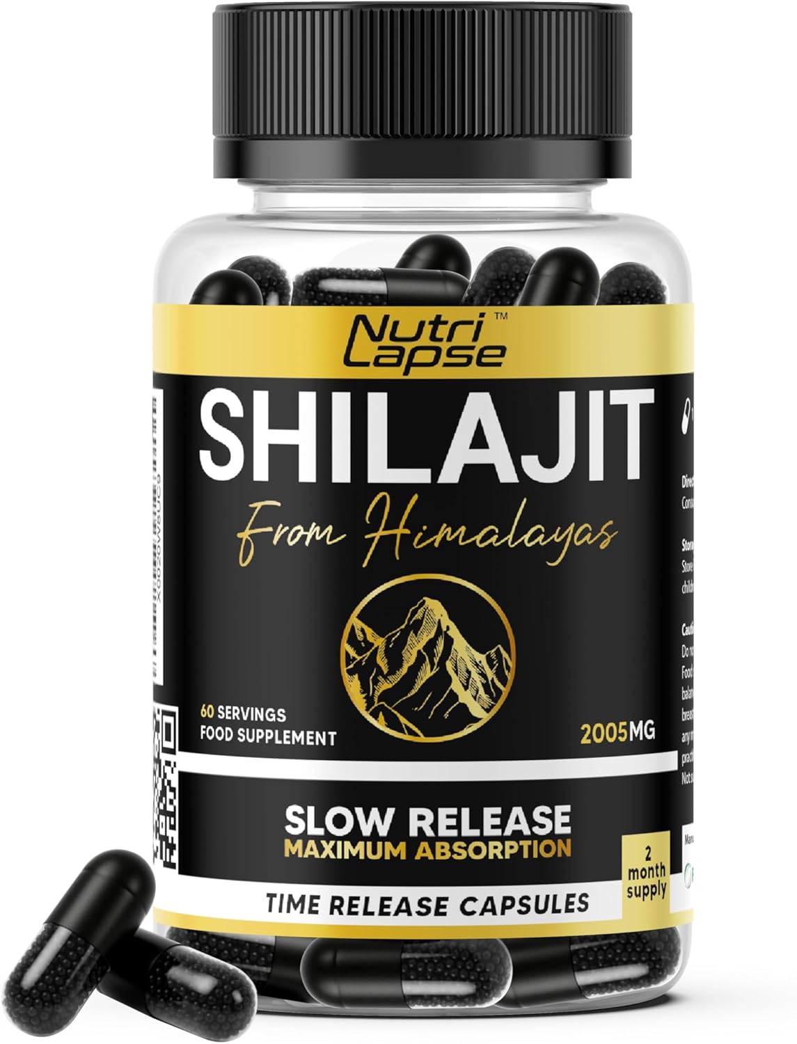 2 Months Supply Shilajit with Ashwagandha Advanced Granular Biotechnology | 70% Fulvic Acid | Slow Release Maximum Absorption