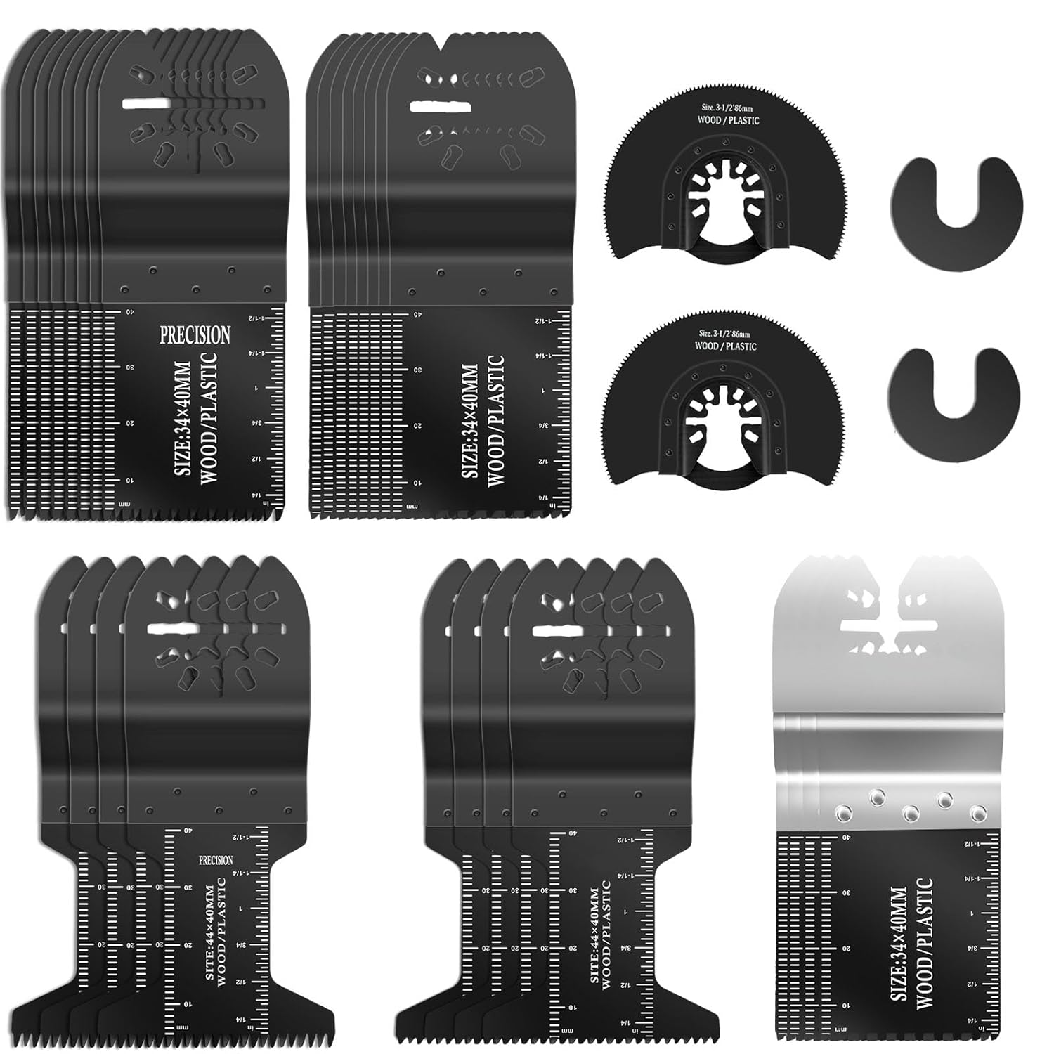 SURFOU Multi Tool Blade 32Pcs, Oscillating Saw Accessories Set for Hard Material Metal Nail Wood, Quick Release Grout Remover Kit Compatible with Ryobi, Milwaukee, Bosch, Dremel, Dewalt, Makita