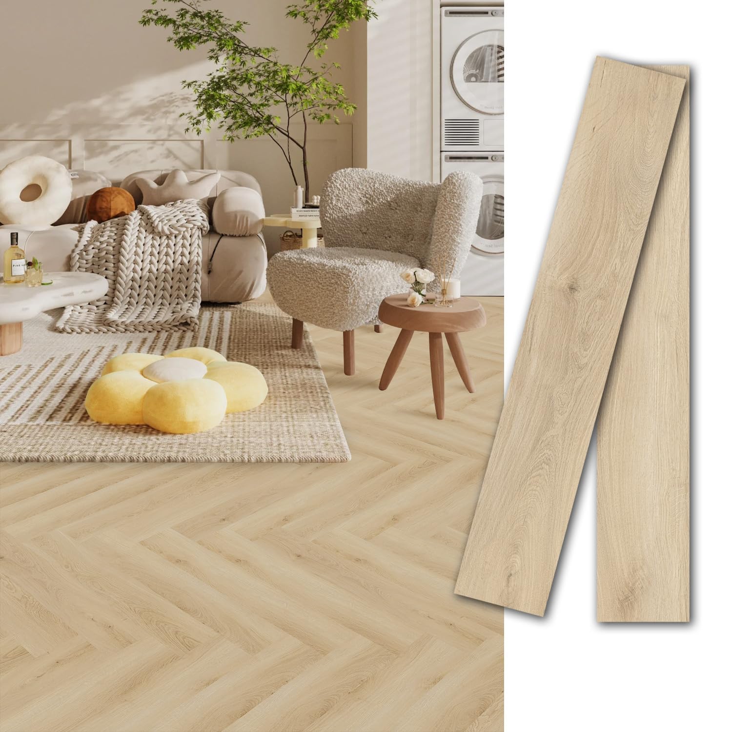 MULGREAT Peel and Stick Floor Tile, 54 Sq.Ft 36 Pieces 36"x6" Long Vinyl Flooring, 1.5mm Thick Waterproof Renter Friendly Tiles for Bedroom Kitchen, Blayney Oak