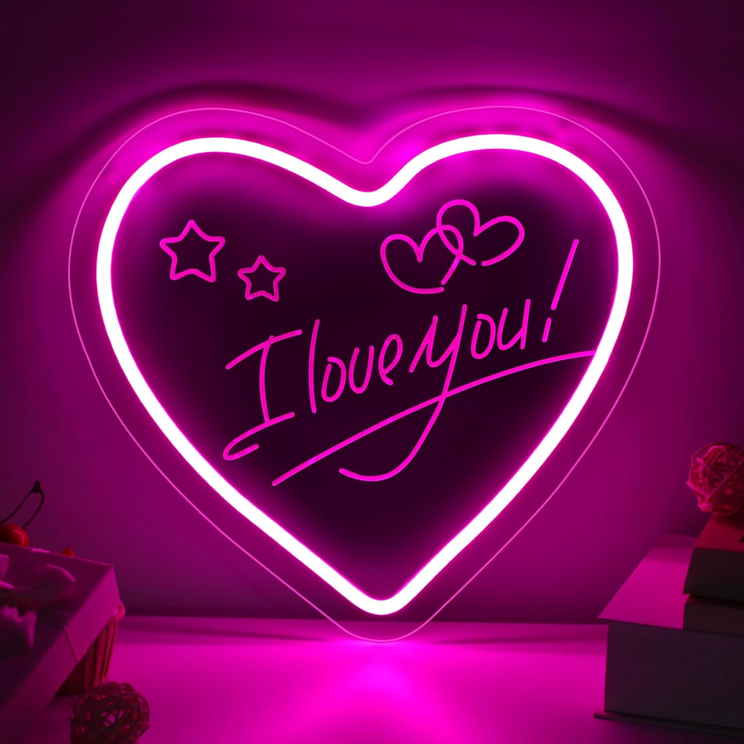I Love You Neon Sign for Event Decor LED Neon Light Sign Yard Garden Home Wall Decoration Neon Art Gifts, Light Up Sign for Wedding, Engagement Decor, Party Birthday Bedroom, Valentine's, Anniversary
