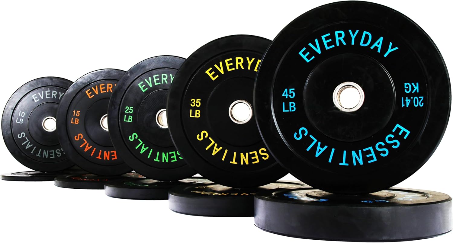 2-Inch Olympic Bumper Plates, Perfect Weight Plates for Weightlifting and Strength Training, Multiple Weights Available