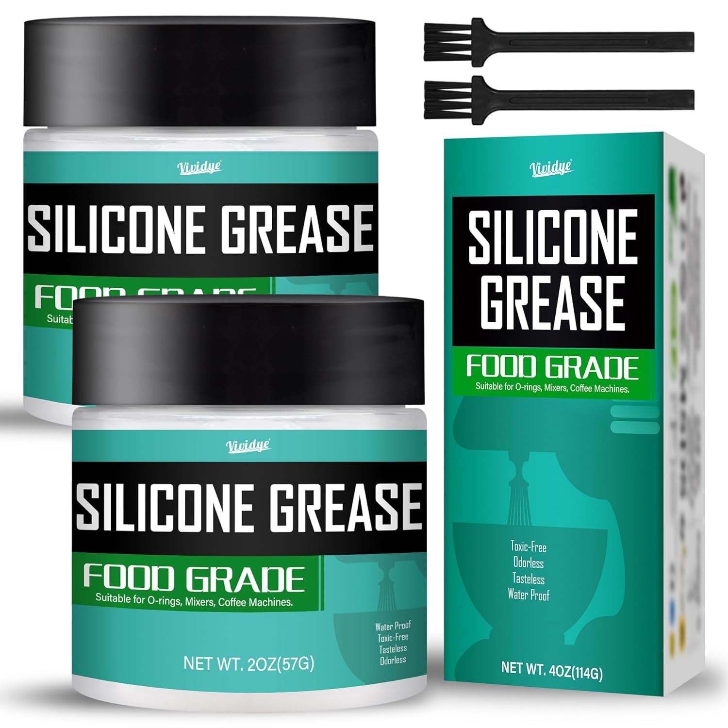 114g Food Grade Silicone Grease for Coffee Machine Seals, O-Rings, Plumbing, Rubber, Gaskets and Valves, Waterproof Silicone Sealant, Compatible With Most Plastic and Metal, NSF H1 Standards