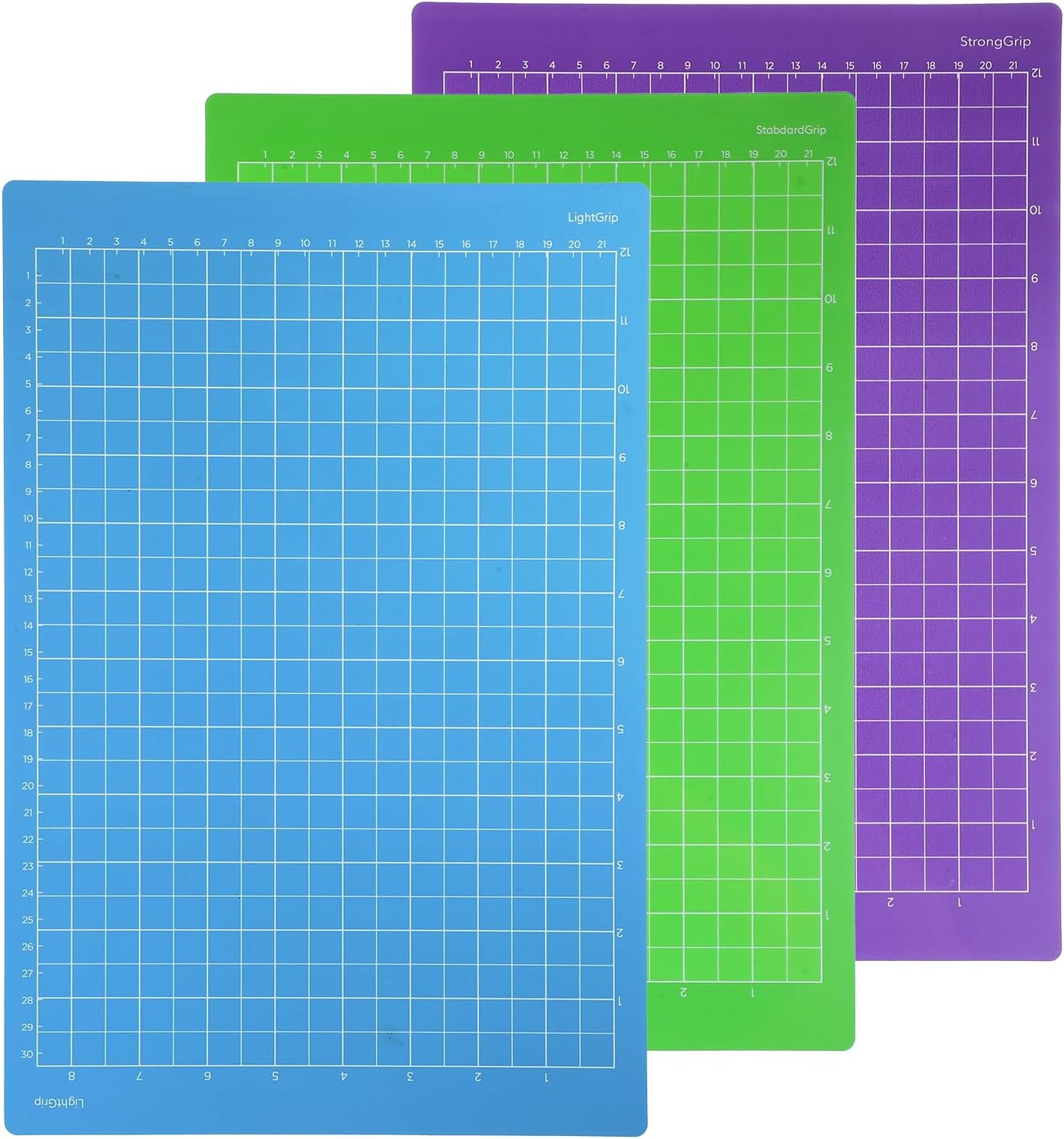 simarro Cutting Mats for Joy Xtra, 8.5”x12” Variety Adhesive Cutting mats (StandardGrip, LightGrip, StrongGrip 3 Mats) Replacement Accessories for Joy Accessories(1 Light, 1 Standard & 1 Strong)