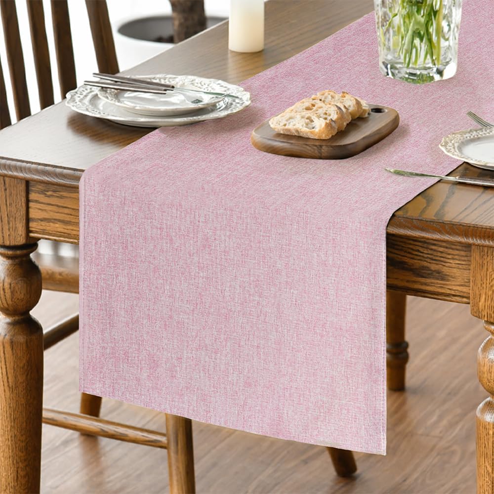 Artoid Mode Pink Table Runner, Seasonal Summer Washable Kitchen Dining Table Decoration for Home Party Decor 13x72 Inch