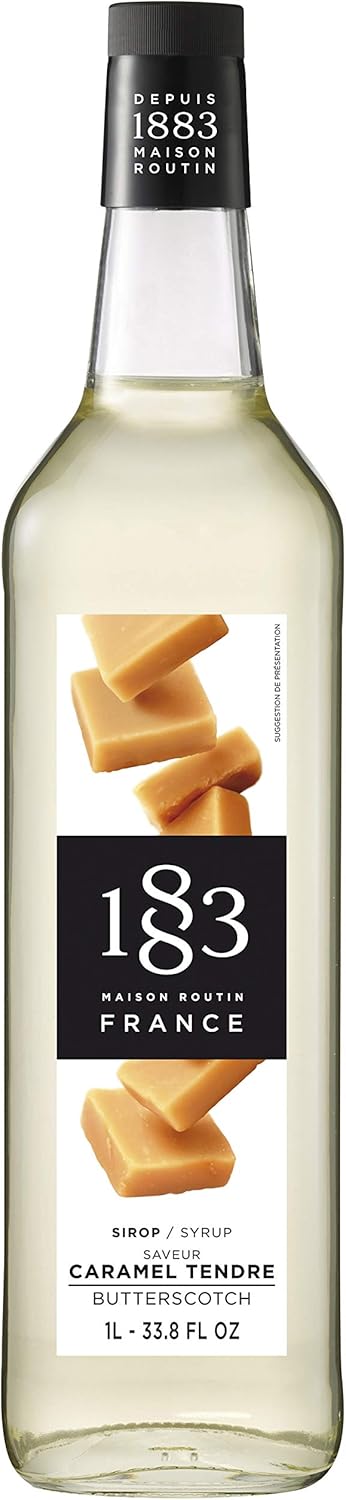1883 Maison Routin Premium Butterscotch Syrup for Cocktails & Mocktails Glass 1L