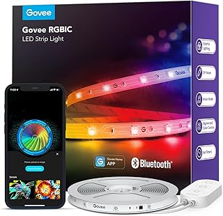 Govee RGBIC LED Strip Lights, Smart LED Lights for Bedroom, Bluetooth LED Lights APP Control, DIY Multiple Colors on One Line, Color Changing LED Strip Lighting Music Sync, Halloween Decor, 16.4ft