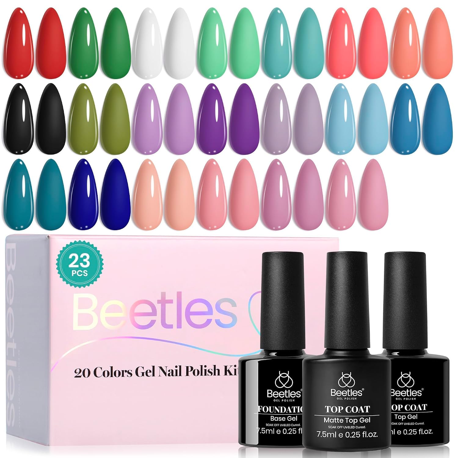 Beetles Christmas Gel Nail Polish Set, Winter 20 Colors All Season Gel