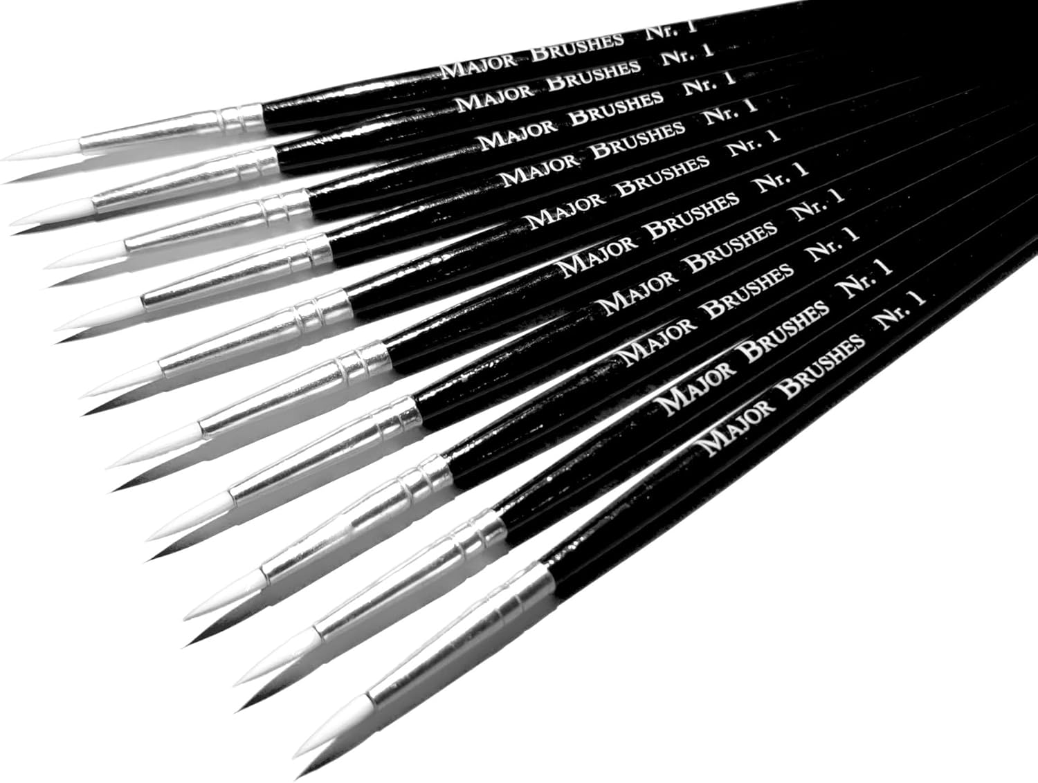 Major Brushes Sable Substitute Brushes Size 1 - Pack of 10