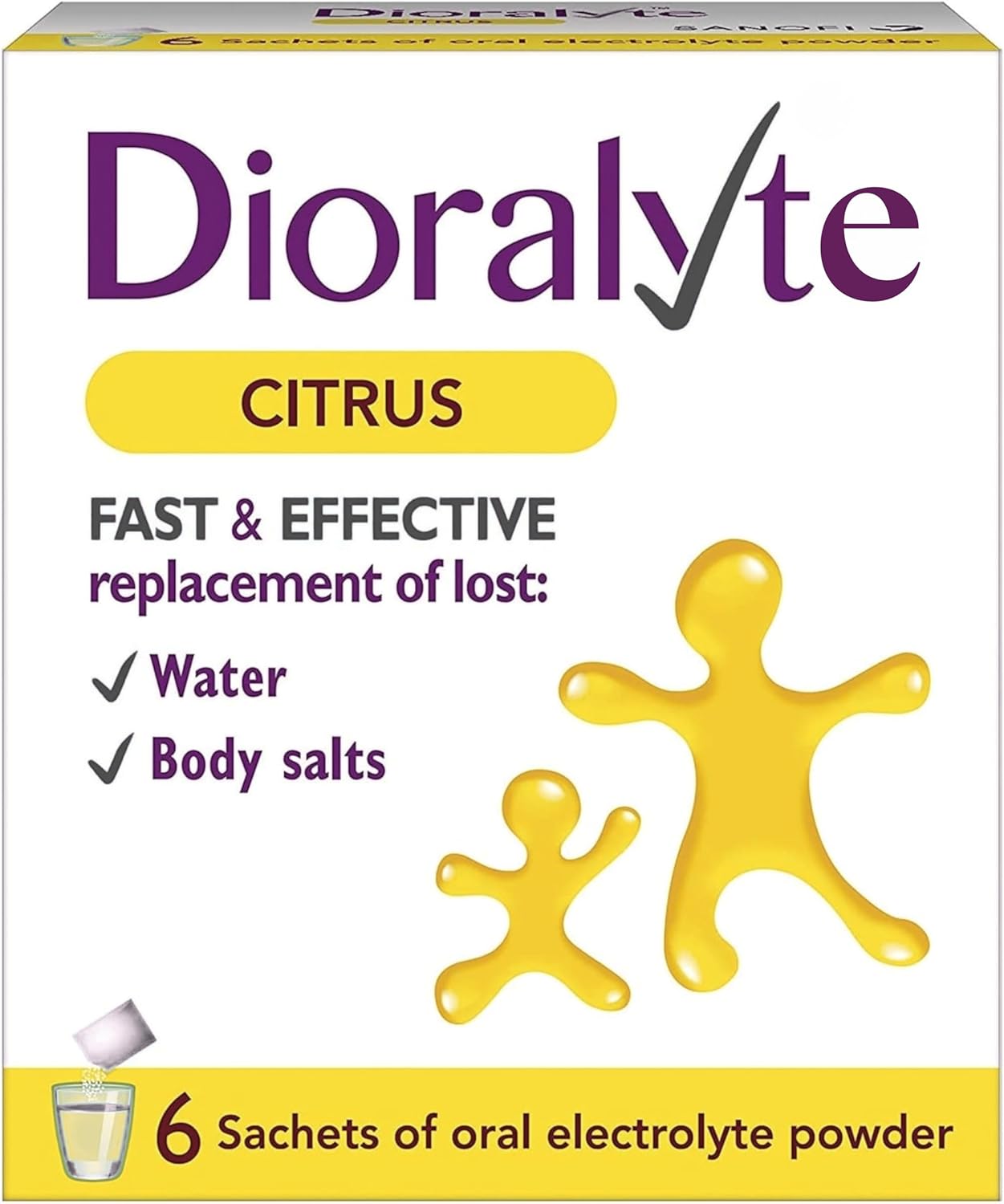 Citrus Oral Rehydration Sachets (6) – Electrolyte & Glucose Powder Drink to Combat Dehydration, Diarrhoea & Vomiting – Lemon & Lime Flavour | SterlingSquare