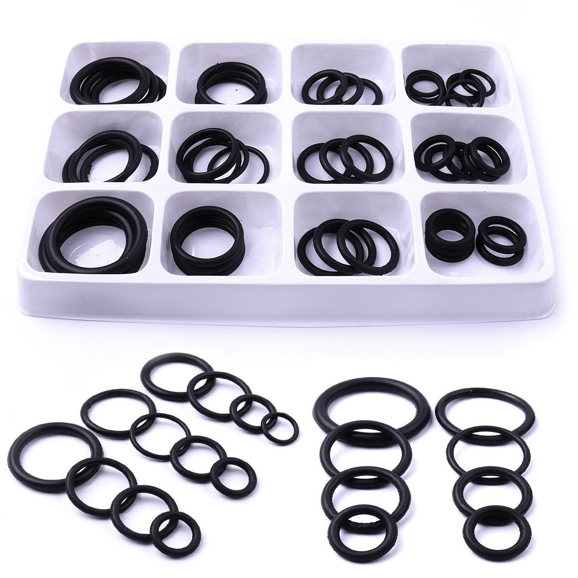 CBRIGHT 50pcs Rubber O Ring Set Assortment Kit for Plumbing Hydraulic Pneumatic Tool Set