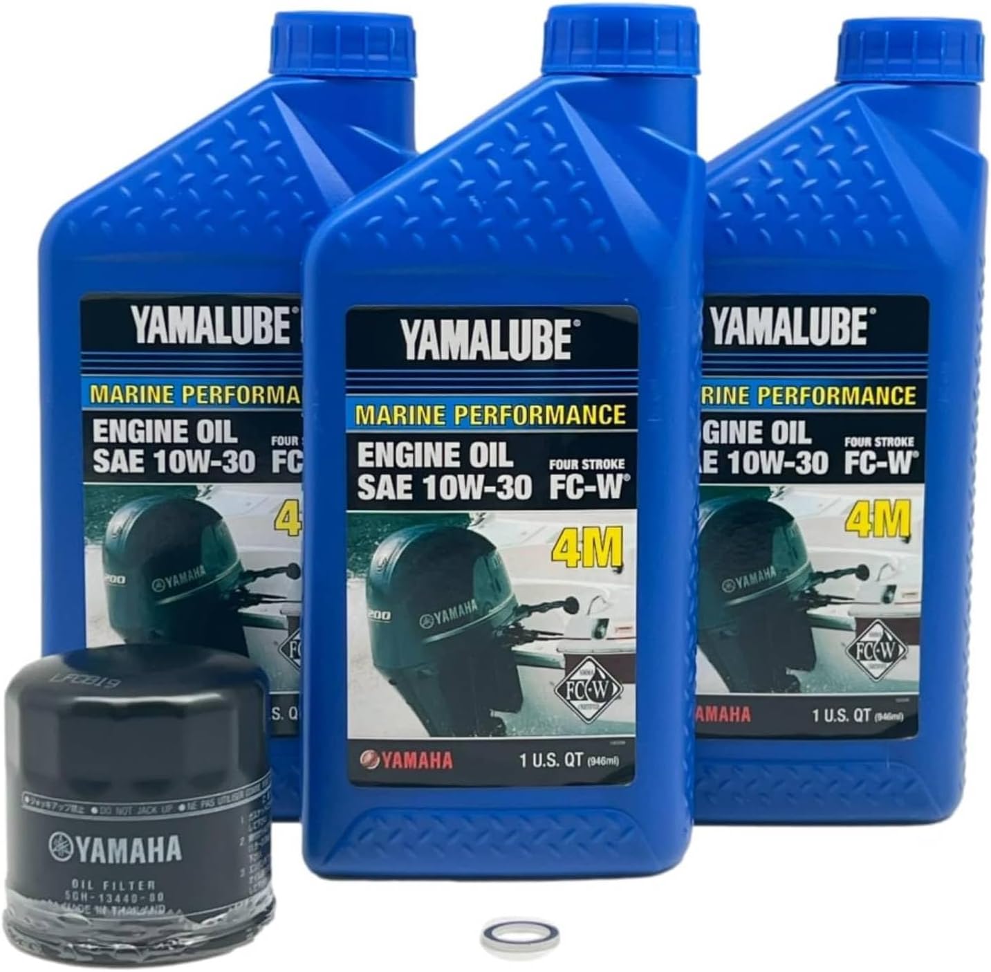 Yamaha Yamalube F30-F70 10W30 Oil Change Kit, #LUB-MRNSM-KT-10