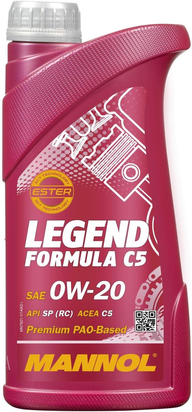 Mannol 1 Litre Legend Formula C5 0W-20 Engine Oil 7921 ACEA C5 Premium Bi-Synthetic PAO And Ester Technology