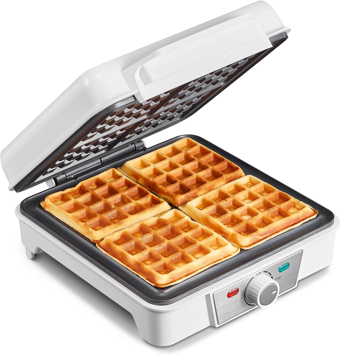 Belgian Waffle Maker 4 Slices, 1200W Waffle Iron