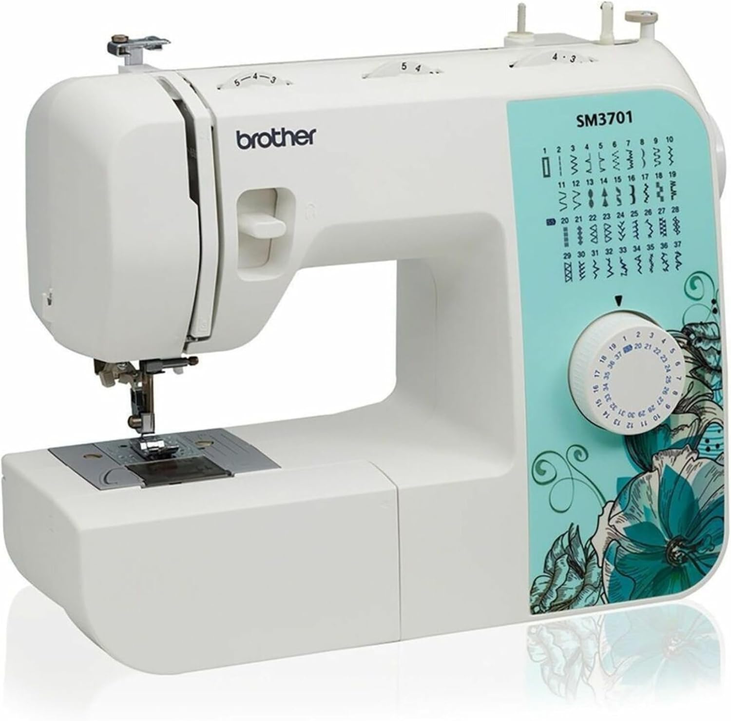 Brother SM3701 Sewing Machine, 12" x 5.8" x 15.3", White