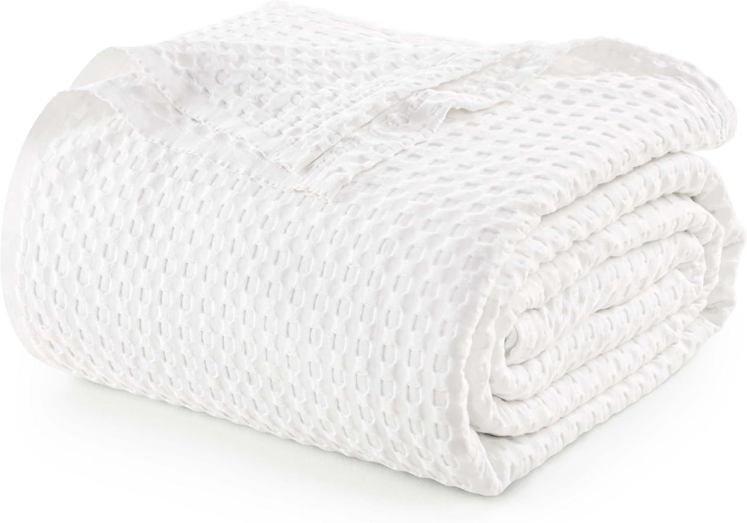 Utopia Bedding White 100% Cotton Waffle Blanket 300 GSM [King - 90x108 Inch] Soft Lightweight Breathable Bed Blanket for All Season