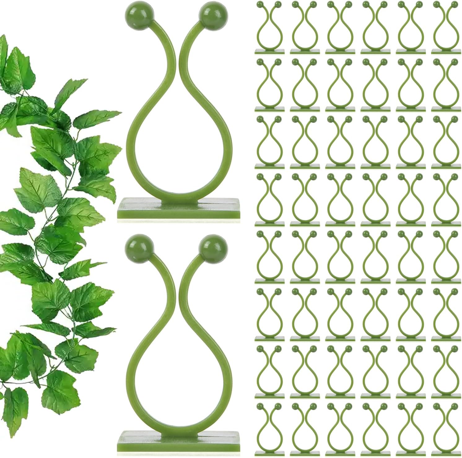 ALLWIN Plant Climbing Wall Clips - 120Pcs Plant Wall Clips,Plant Hooks for Vines Plant Vine Clips Money Plant Clips (Green)