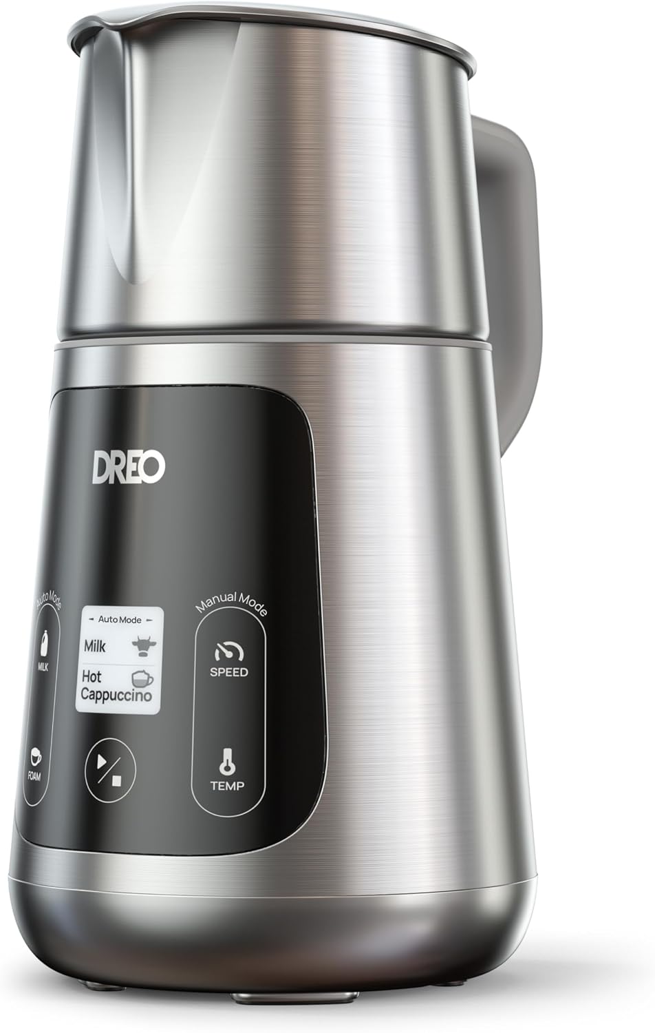 DREO All in 1 Milk Frother, Electric Milk & Hot Chocolate Maker, Quiet Frother for Latte Art Microfoam and Cappuccino, 30+ Drink Options, Easy to Clean, Dishwasher Safe, LED Display