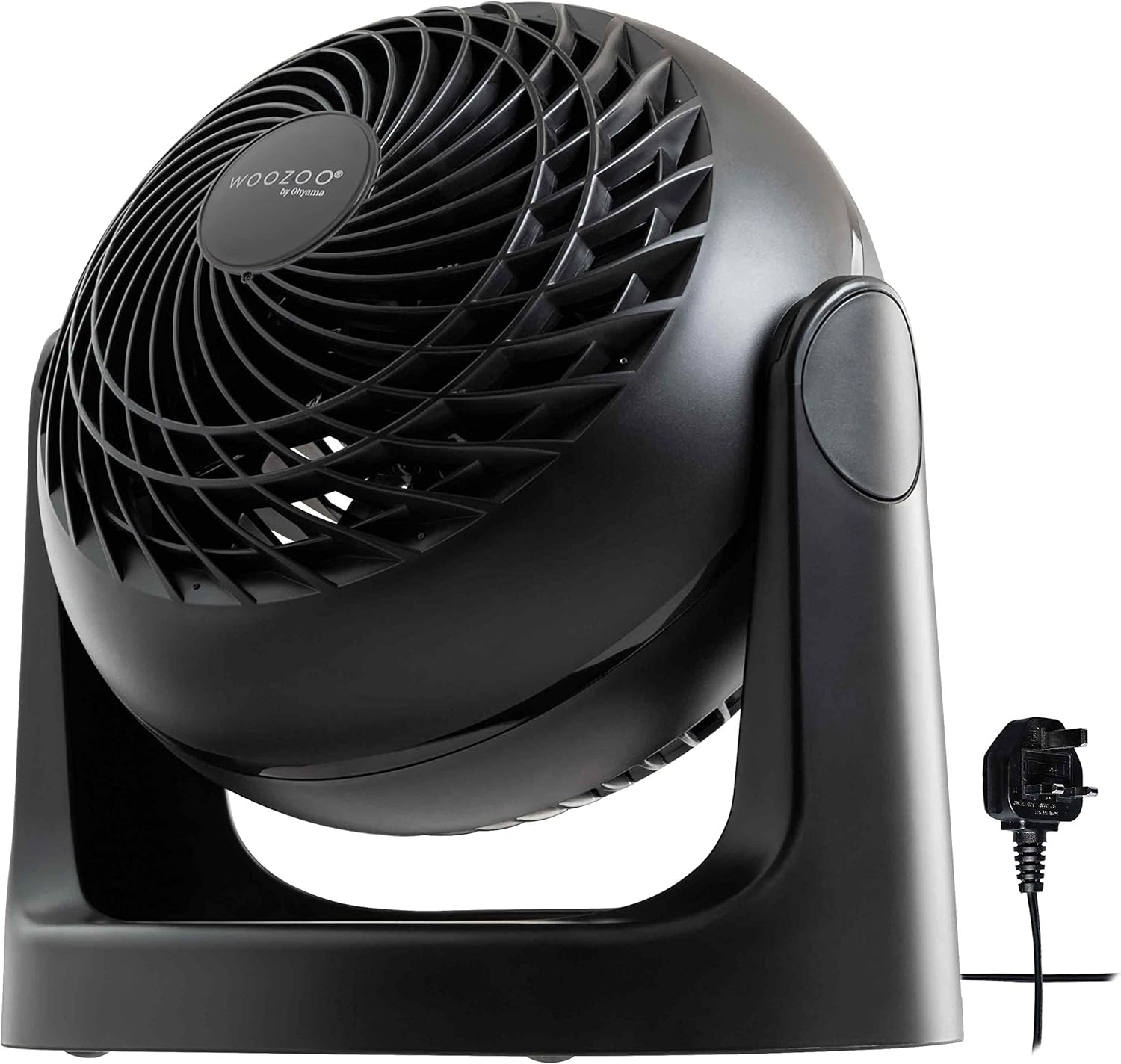 Iris Ohyama Woozoo, PCF-HE15 - Powerful and Quiet Table Fan - 30 W - with Patented 3D Impellers - 360° Rotation - 3 Speeds - For Areas up to 13 m² - Black