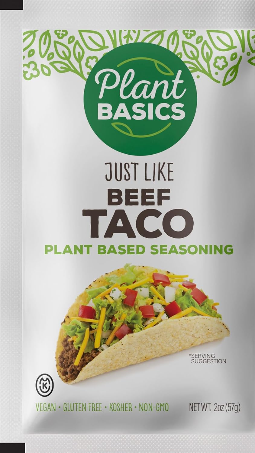 Plant Basics - Plant Based Seasoning, Just Like Beef Taco, 2 ounce, Vegan, Gluten Free, Kosher, Non-GMO