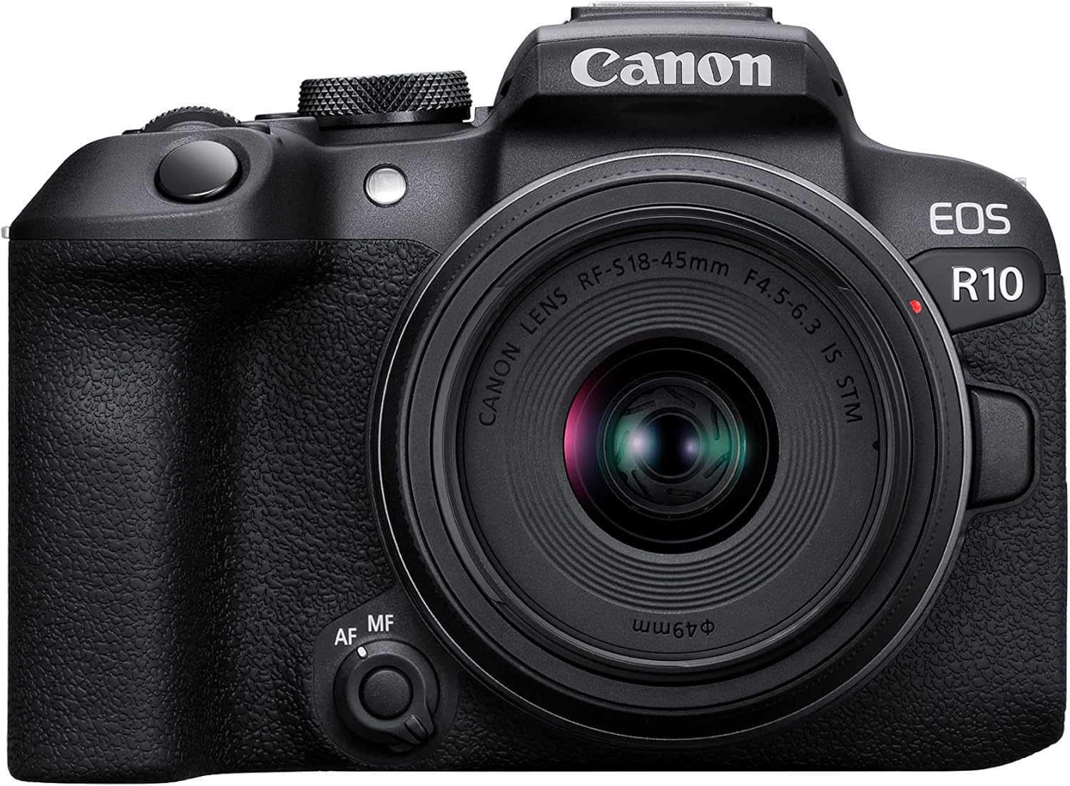 Canon EOS R10 + RF-S 18-45mm IS STM Lens - Compact Mirrorless Digital Camera - 24.2 MP, Dual Pixel CMOS AF II - 4K up to 60p - 23 FPS Continuous Shooting - Face & Eye Detection - Bluetooth, Wi-Fi