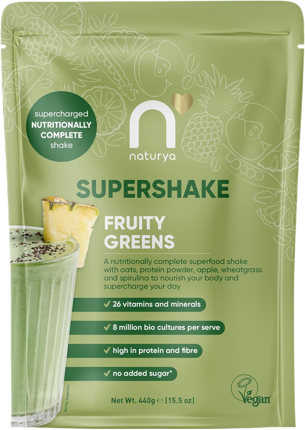 Naturya SuperShake Fruity Greens 440g