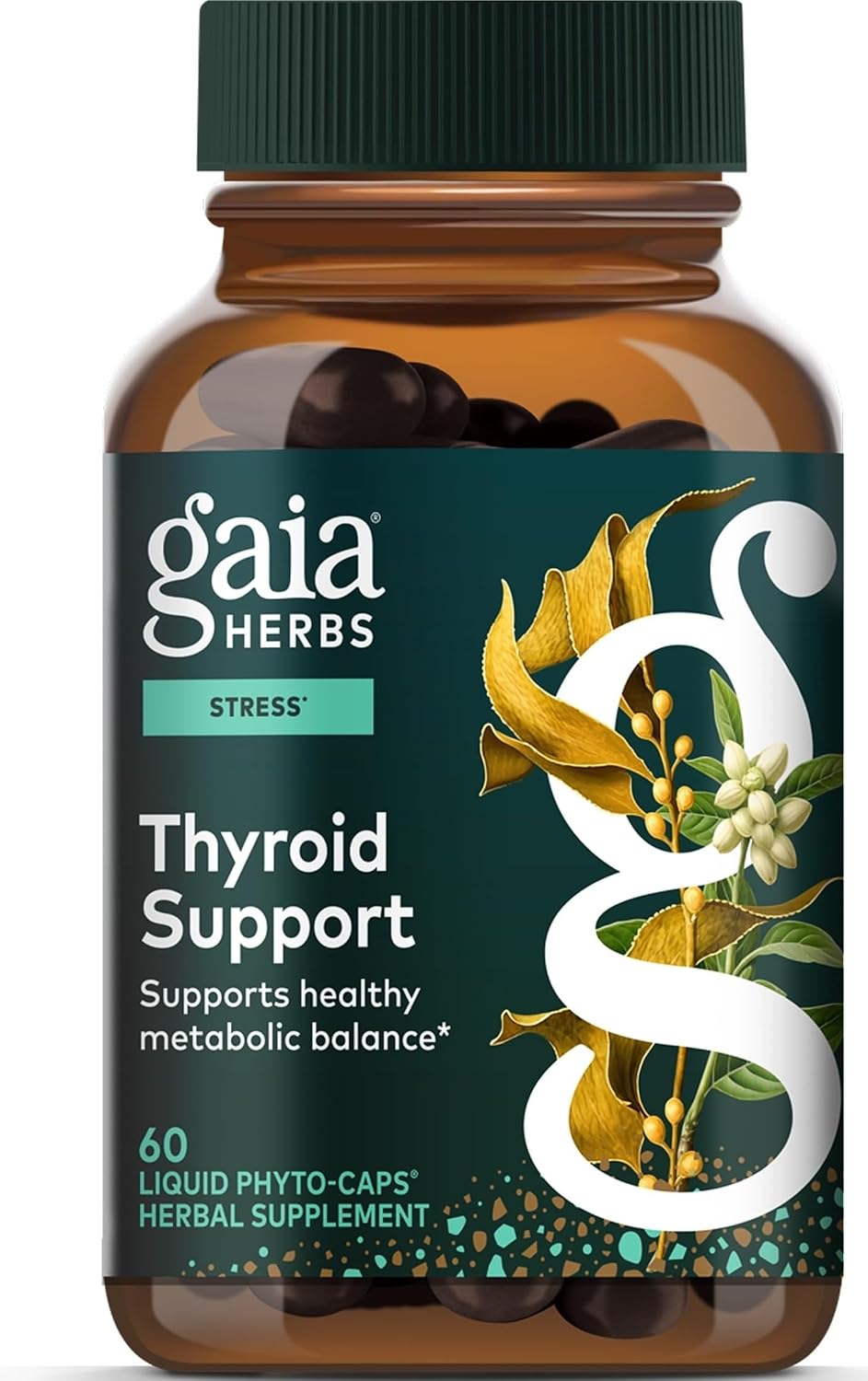 Gaia Herbs Thyroid Support, 60 Vegan Capsules, 30 Servings