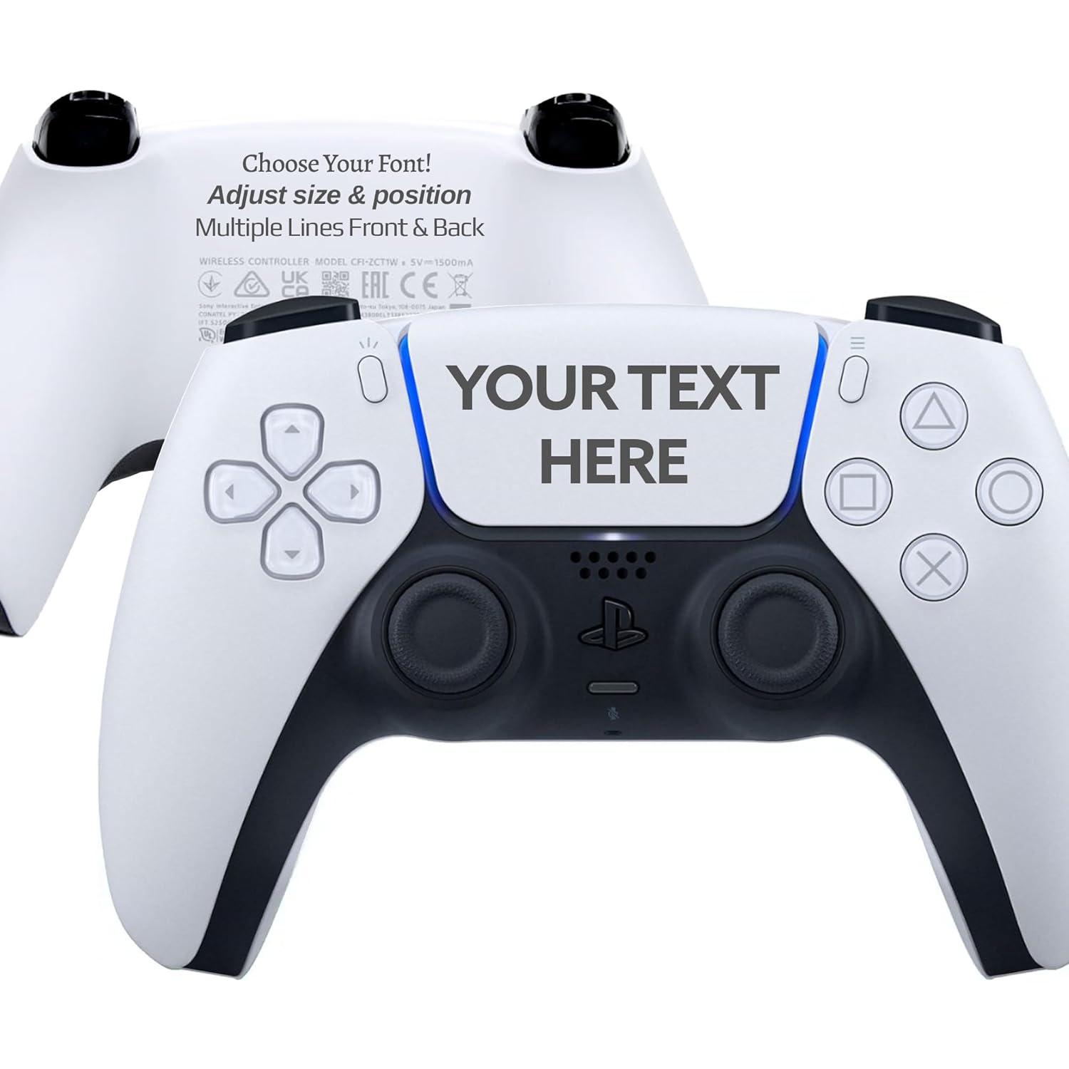 Sony Personalized PlayStation 5 DualSense Wireless Controller - Custom Engraved Colors & Designs - White - Make your controller unique with a custom-designed text [video game]
