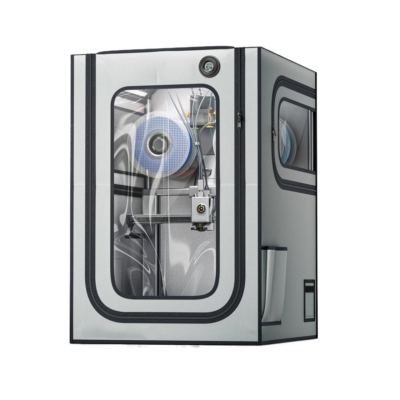 Compatible For Bambu Lab 3D Printer - Enclosure With LED Light, Fits A1 A1 Mini AMS Lite, Constant Temperature Cover(A1 Combo T)