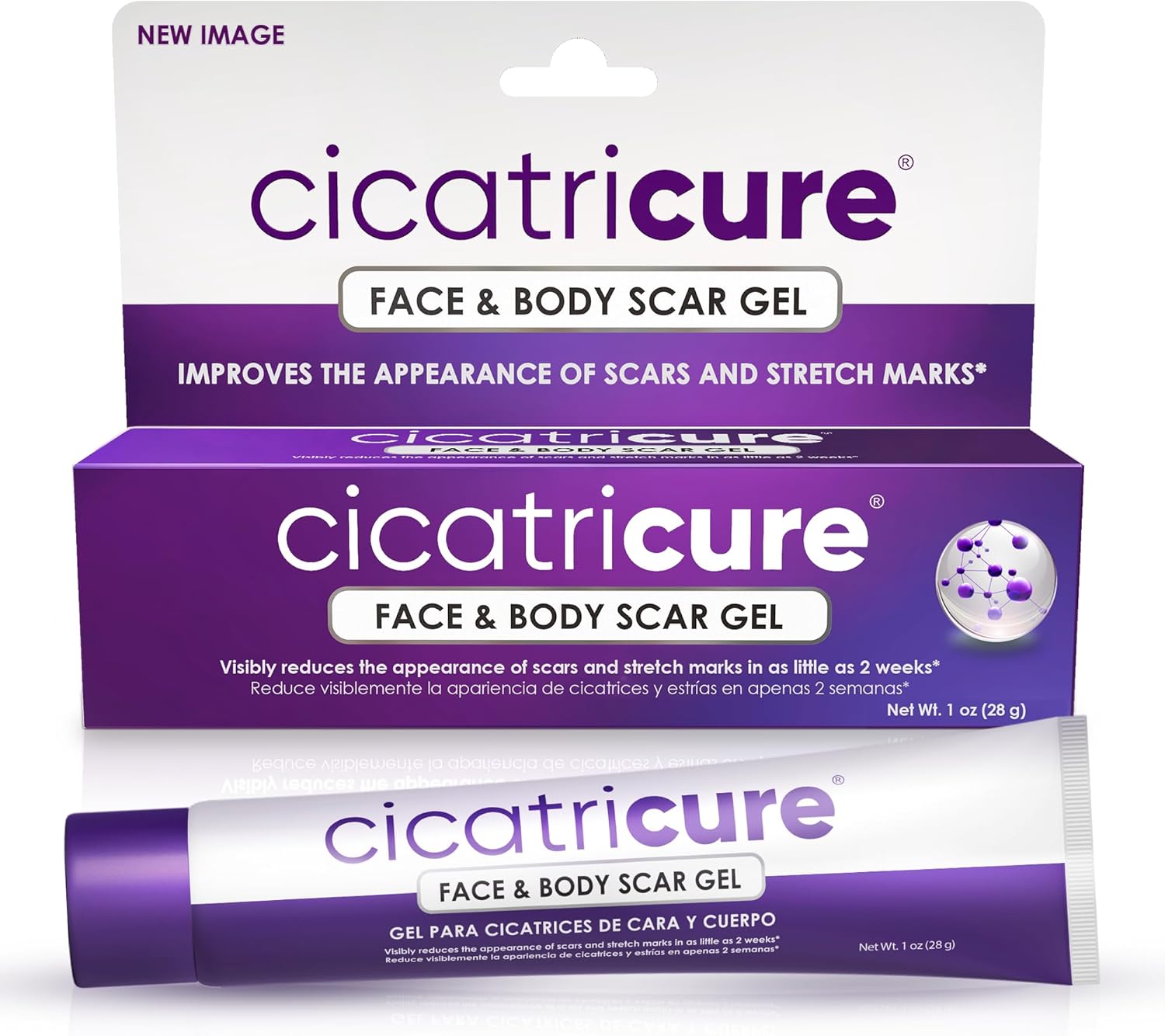 Cicatricure Face & Body Scar Gel, Reduces the Appearance of Old & New Scars, Stretch Marks, Surgery, Injuries, Burns and Acne, 1 Ounce (Packaging May Vary)