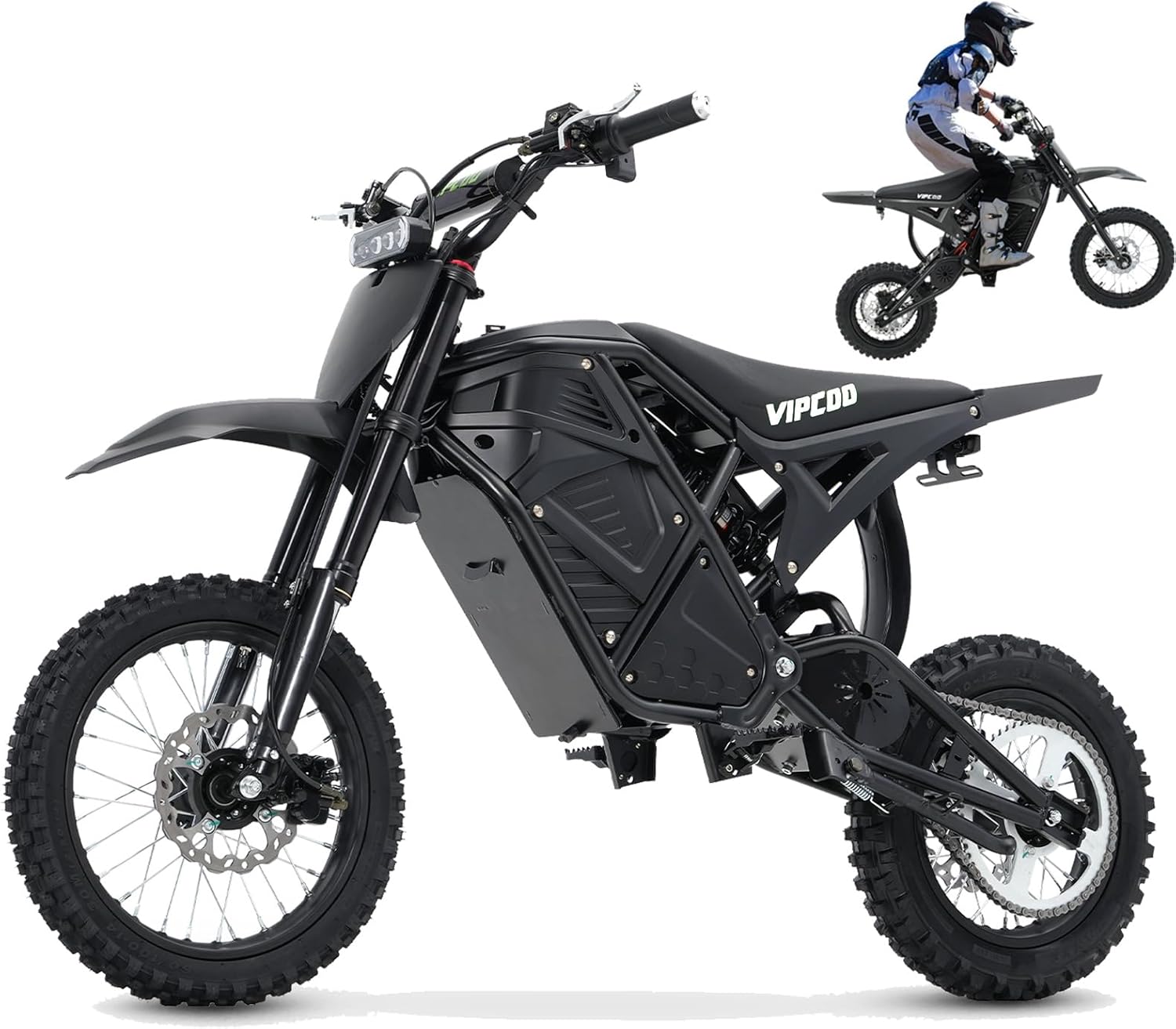 iENYRID Electric Dirt Bike for Adults Teens,VIPCOO H3 Electric Motorcycle for Kids 220Nm Motor-60° Slope,48V/23Ah Removable Battery,Dual Hydraulic Brakes & Full Suspension Fit Age 13+