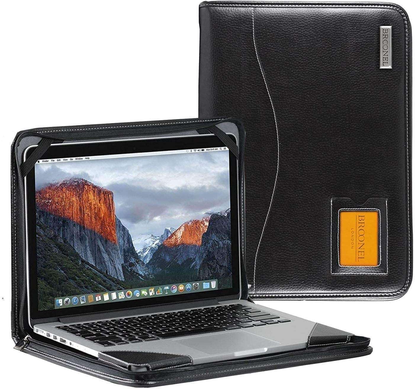 Contour Series - Black Heavy Duty Leather Protective Case - Compatible with LEEDOW 15.6" Laptop