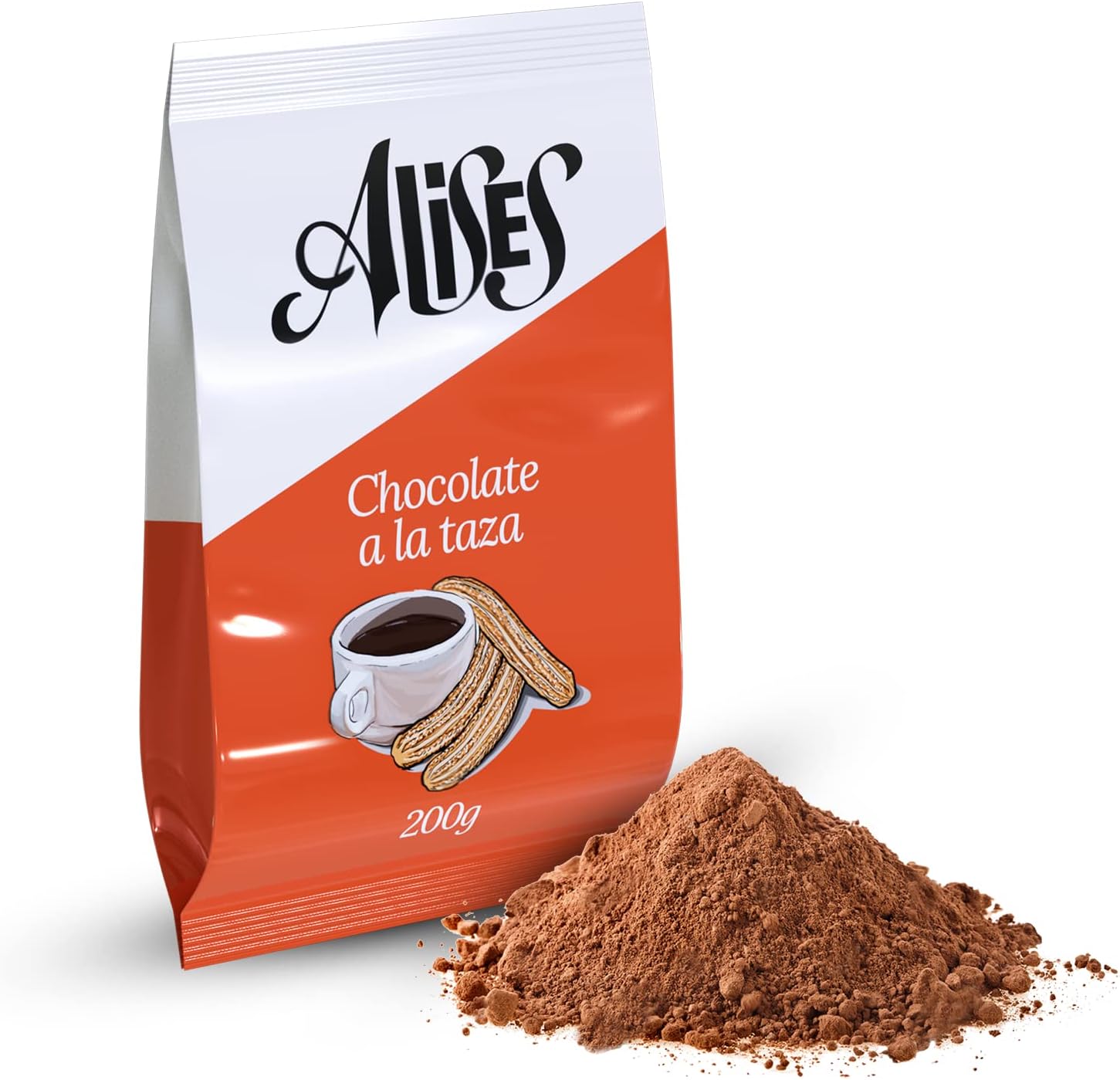 Alises Spanish Hot Chocolate Podwer 200g | Gluten Free, Soya Free, and Dairy-free Chocolate Drink | Vegan | Chocolate a la taza