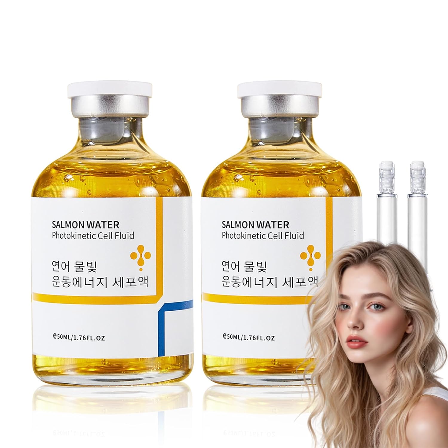 Salmon Water Light Anti-Wrinkle Essence,Salmon DNA PDRN Serum,SalmonWater Photokinetic Cell Fluid,FluidHydrate & Support Skin Barrier – Lightweight Facial Serum for Women,50ml /1.76 Fl Oz