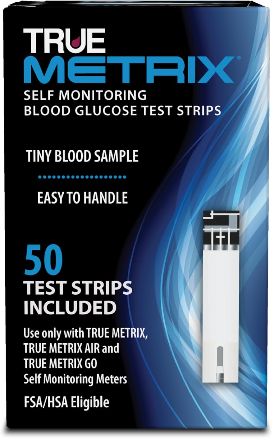 TRUE METRIX Self Monitoring Blood Glucose Test Strips, 50 Count | Blood Glucose Test Strips Compatible with TRUE METRIX Family of Self Monitoring Blood Glucose Meters, Fast and Easy to Use