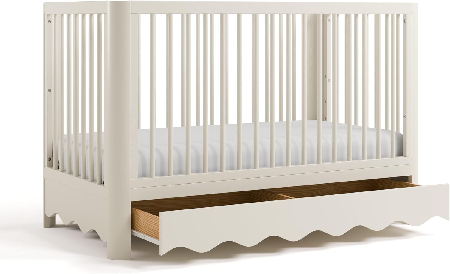 Storkcraft Casablanca 5-in-1 Convertible Crib with Drawer, Frosted Oat