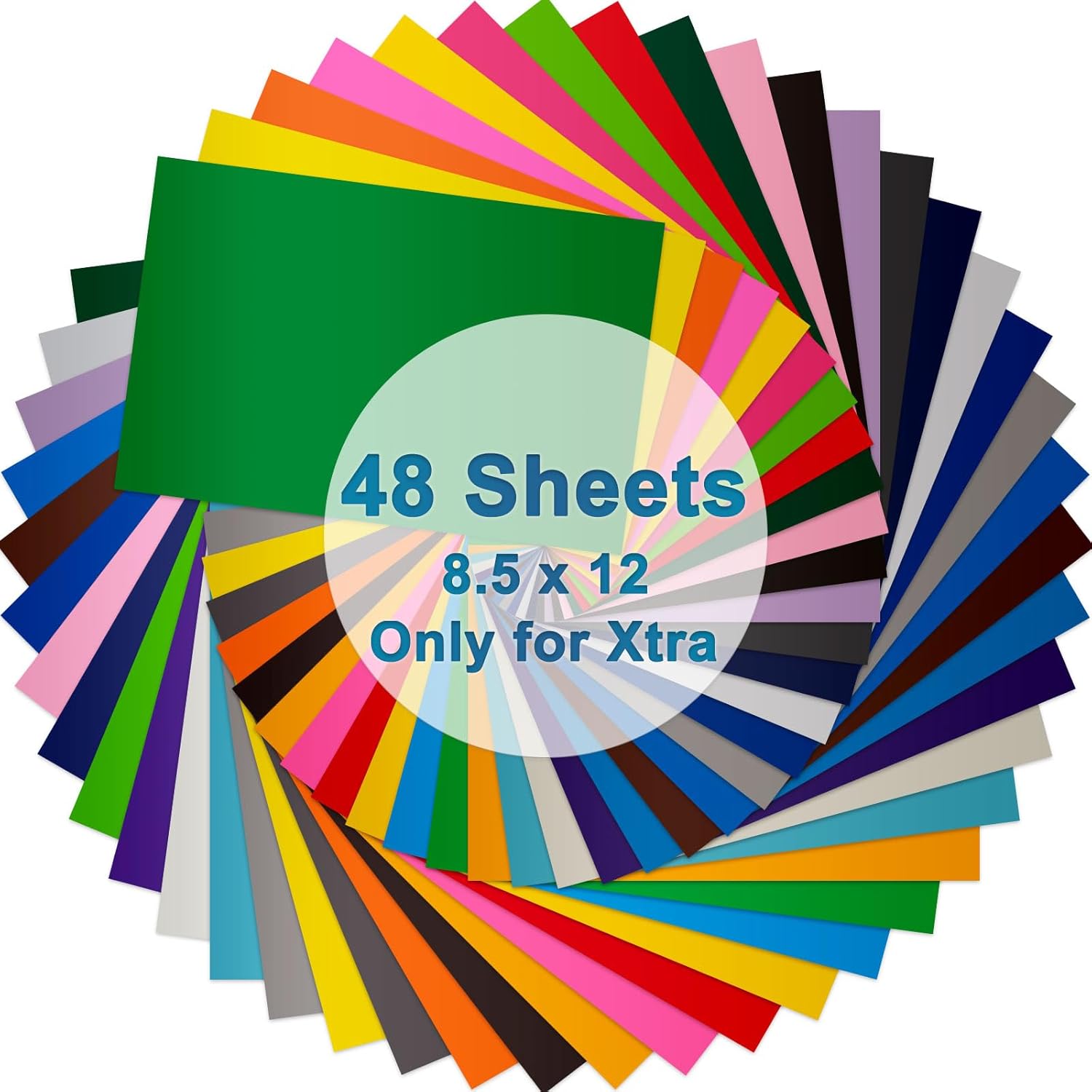 LOPASA Permanent Adhesive Vinyl Sheets Sampler for Cricut Joy Xtra, 8.5x12 Extra Vinyl Supplies, 48 Color Materials for Decor and Sticker Making, Xtra Accessories Bundle(24 Glossy & 24 Matte)