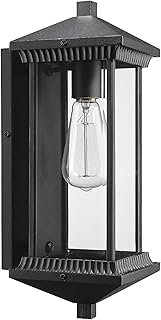 Outdoor Wall Light Fixtures, Black Wall Mount Exterior Patio Wall Light Fixture, E26 60W Outdoor Porch Lights Modern Wall Sconces for Corridor Entrance Outside Front Porch Light Latern