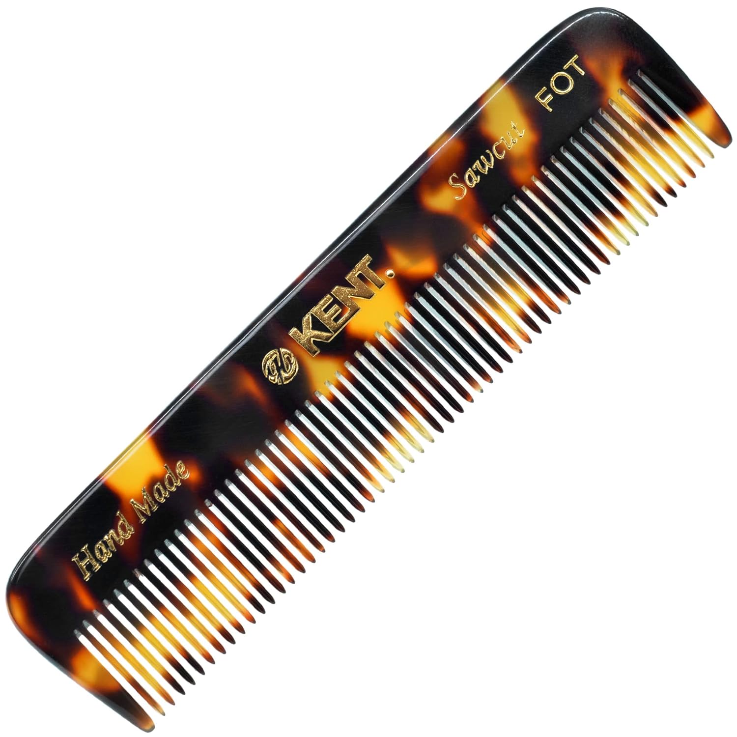 Kent FOT TY Fine Tooth Beard and Hair Comb - Handmade Travel Pocket Styling Comb for Thinning Hair, Mustache Care - Essential for Kent Beard Kit