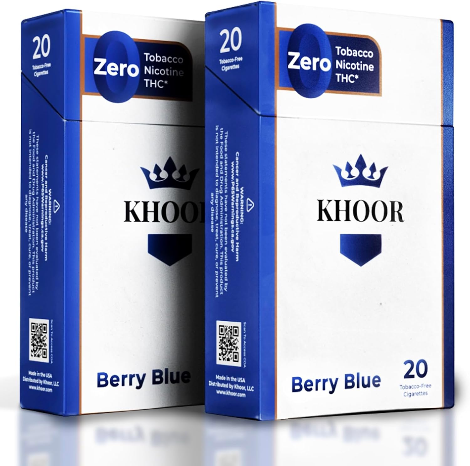 KHOOR Berry Blue Herbal Smokes, Tobacco & Nicotine Free, 2 Packs | 40 Premium Berry Blue Sticks | Non-Addictive Flavor Blend | Satisfying Traditional Smoking Ritual & Herbal Alternative